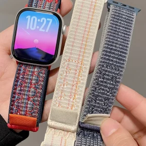 Nylon Loop For Apple Watch Strap 45mm-44mm 49mm 42mm-40mm-46mm 41mm 38mm Correa Bracelet iWatch Series 10/ultra2/8/9/6 Se 7 band
