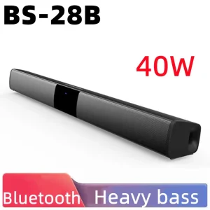 40W Soundbar TV Portable Bluetooth-compatible Speaker Sound bar Wireless Column Home Theater Sound System RCA AUX For TV PC