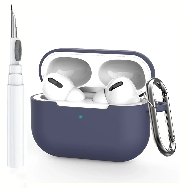 Solid Silicone Headset Case For Apple AirPods Pro 2019 Cover With Cleaner Pen Earphone Accessories Wireless Charing Box Coque - Image 2
