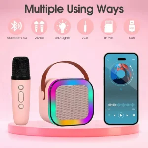 2025 New Portable Karaoke Machine Wireless Bluetooth Connection With RGB Light Singing For Children's Gifts For Family Gathering