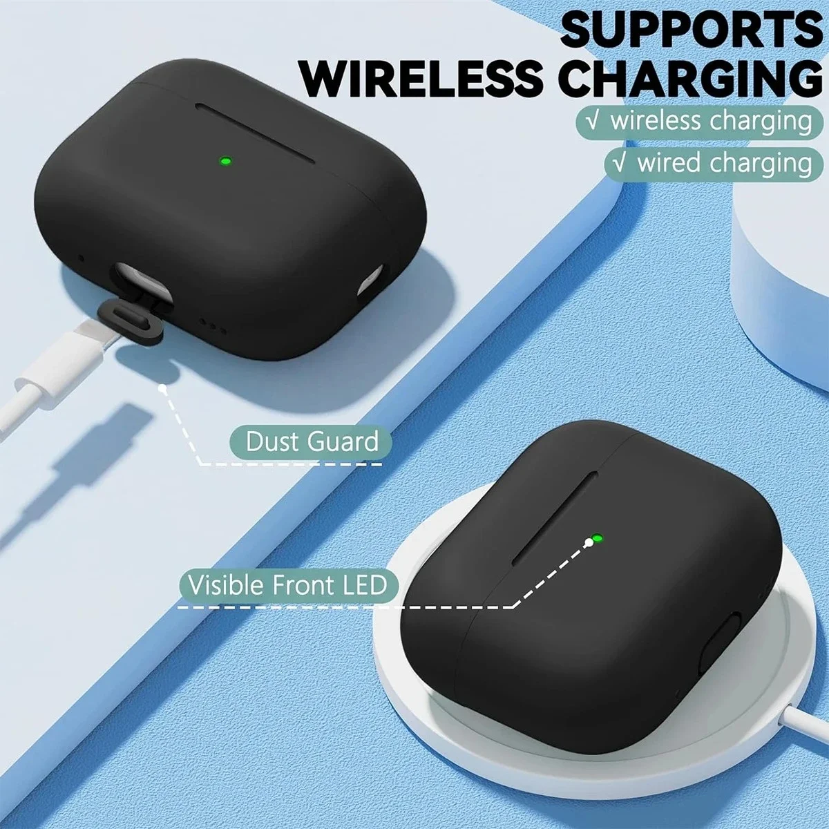 Solid Silicone Headset Case For Apple AirPods Pro 2019 Cover With Cleaner Pen Earphone Accessories Wireless Charing Box Coque - Image 3