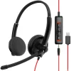 NUBWO HW01 USB Headphone/ 3.5mm Computer Headset with Microphone Noise Cancelling for Laptop, Lightweight PC Wired Headphones
